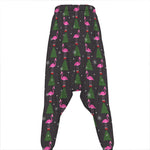 Pink Christmas Flamingo Pattern Print Hammer Pants