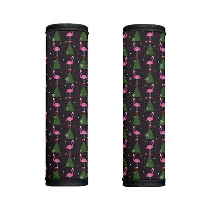 Pink Christmas Flamingo Pattern Print Handle Covers