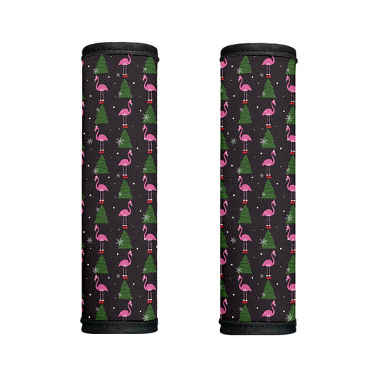 Pink Christmas Flamingo Pattern Print Handle Covers