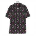 Pink Christmas Flamingo Pattern Print Hawaiian Shirt