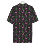 Pink Christmas Flamingo Pattern Print Hawaiian Shirt