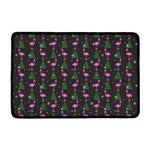Pink Christmas Flamingo Pattern Print Kitchen Mat