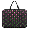 Pink Christmas Flamingo Pattern Print Laptop Sleeve With Handle
