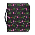 Pink Christmas Flamingo Pattern Print Leather Bible Cover
