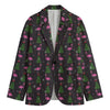 Pink Christmas Flamingo Pattern Print Men's Blazer