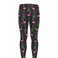 Pink Christmas Flamingo Pattern Print Men's Leggings