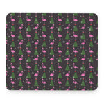 Pink Christmas Flamingo Pattern Print Mouse Pad