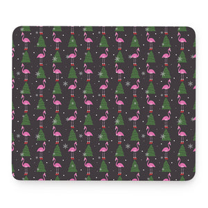 Pink Christmas Flamingo Pattern Print Mouse Pad