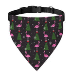Pink Christmas Flamingo Pattern Print Over The Collar Dog Bandana