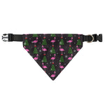 Pink Christmas Flamingo Pattern Print Over The Collar Dog Bandana
