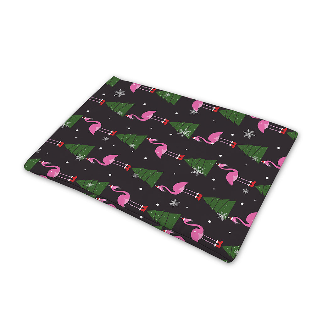 Pink Christmas Flamingo Pattern Print Pet Cooling Mat Cover
