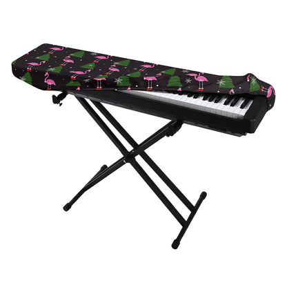 Pink Christmas Flamingo Pattern Print Piano Keyboard Cover