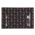 Pink Christmas Flamingo Pattern Print Placemat