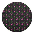 Pink Christmas Flamingo Pattern Print Round Blanket