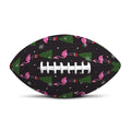 Pink Christmas Flamingo Pattern Print Rugby Ball
