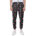 Pink Christmas Flamingo Pattern Print Joggers