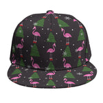 Pink Christmas Flamingo Pattern Print Snapback Cap
