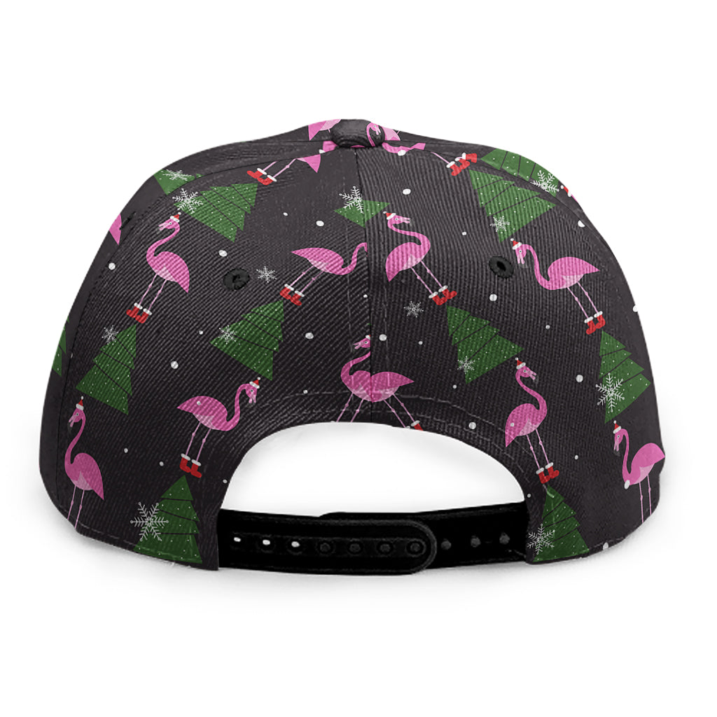 Pink Christmas Flamingo Pattern Print Snapback Cap
