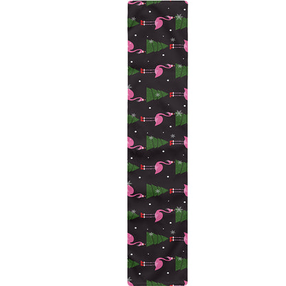Pink Christmas Flamingo Pattern Print Table Runner