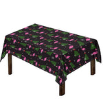 Pink Christmas Flamingo Pattern Print Tablecloth