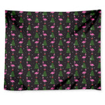 Pink Christmas Flamingo Pattern Print Tapestry