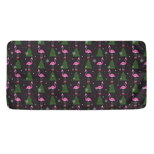 Pink Christmas Flamingo Pattern Print Towel