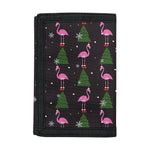 Pink Christmas Flamingo Pattern Print Trifold Wallet