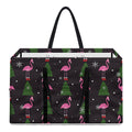 Pink Christmas Flamingo Pattern Print Utility Tote Bag