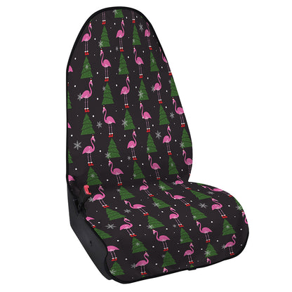 Pink Christmas Flamingo Pattern Print Waterproof Car Seat Cover