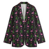 Pink Christmas Flamingo Pattern Print Women's Blazer