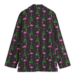 Pink Christmas Flamingo Pattern Print Women's Blazer