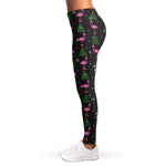 Pink Christmas Flamingo Pattern Print Women's Leggings