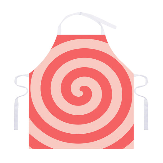 Pink Circle Swirl Print Adjustable Apron