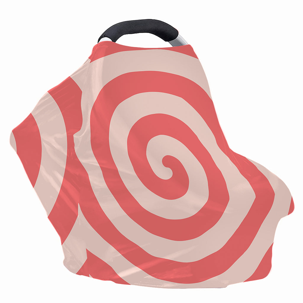 Pink Circle Swirl Print Baby Seat Cover