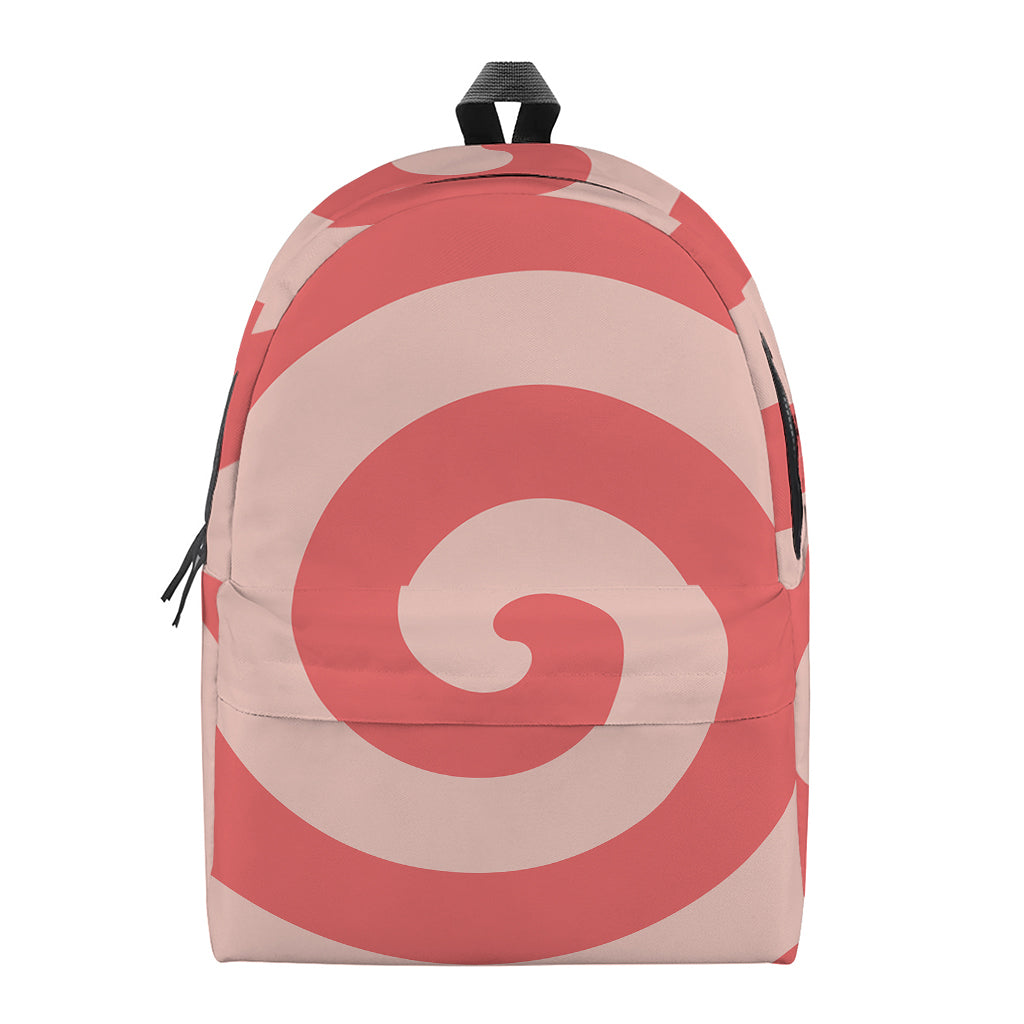Pink Circle Swirl Print Backpack