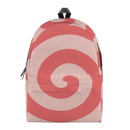 Pink Circle Swirl Print Backpack