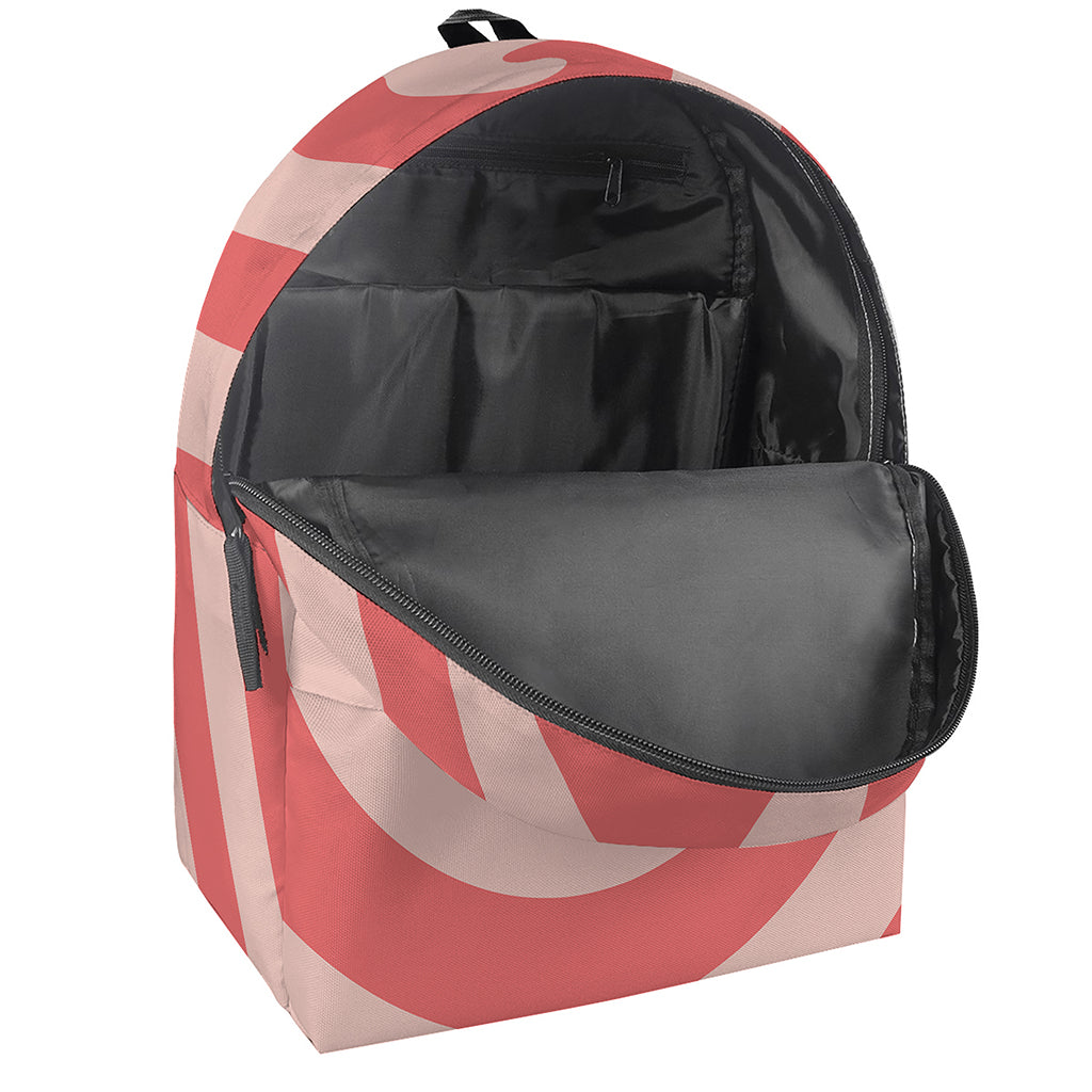 Pink Circle Swirl Print Backpack
