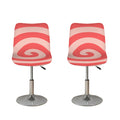 Pink Circle Swirl Print Bar Stool Covers