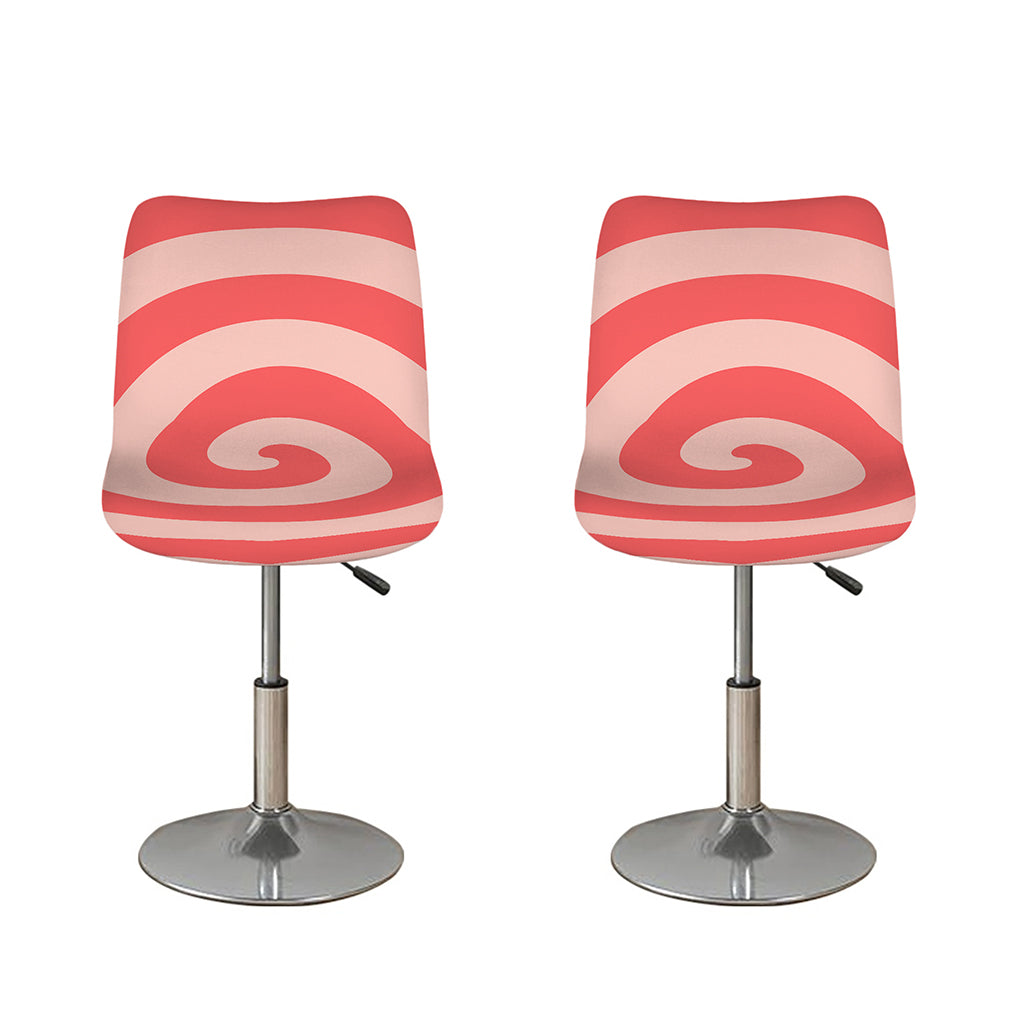 Pink Circle Swirl Print Bar Stool Covers