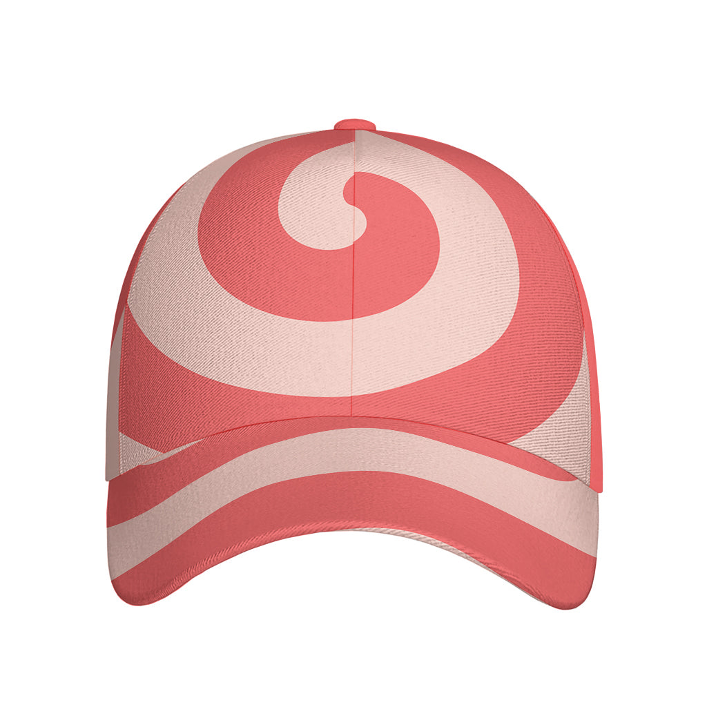 Pink Circle Swirl Print Baseball Cap