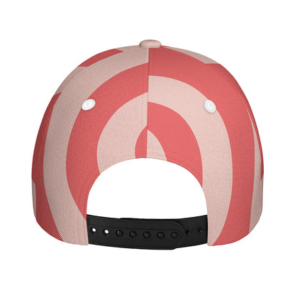 Pink Circle Swirl Print Baseball Cap