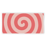 Pink Circle Swirl Print Beach Towel