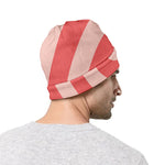 Pink Circle Swirl Print Beanie