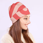 Pink Circle Swirl Print Beanie
