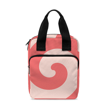Pink Circle Swirl Print Bible Tote Bag