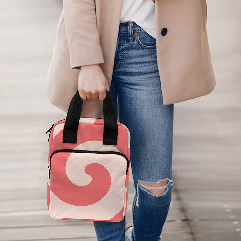 Pink Circle Swirl Print Bible Tote Bag