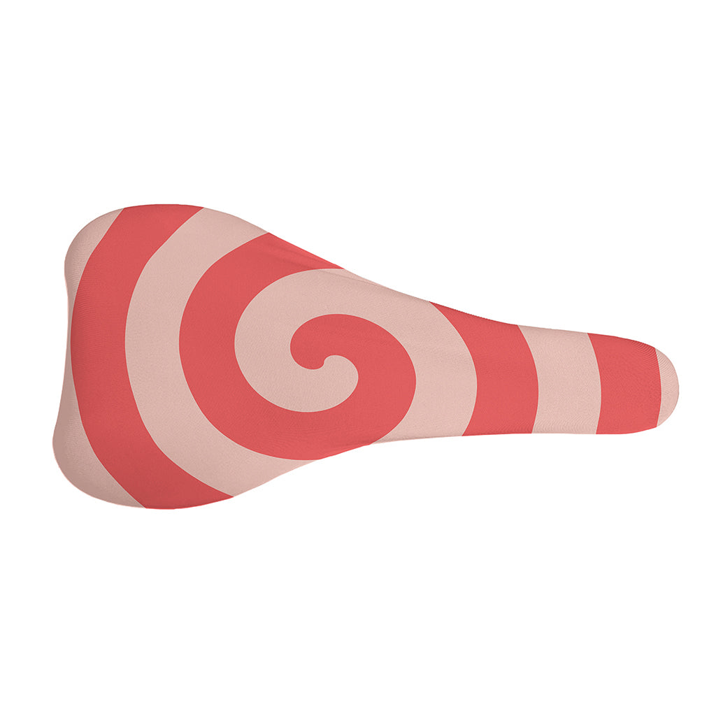 Pink Circle Swirl Print Bicycle Seat Cover