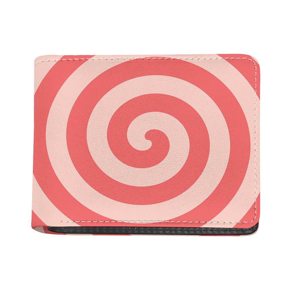 Pink Circle Swirl Print Bifold Wallet