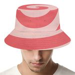 Pink Circle Swirl Print Bucket Hat