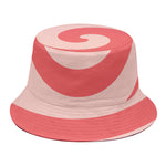 Pink Circle Swirl Print Bucket Hat